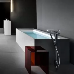 ВАННА ИЗ ИСКУССТВЕННОГО КАМНЯ С БОРТОМ ДЛЯ СМЕСИТЕЛЯ LAUFEN KARTELL 170Х86 СМ, WHITE (H2243320006161)