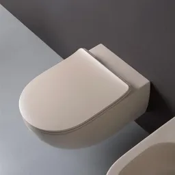 ПОДВЕСНОЙ БЕЗОБОДКОВЫЙ УКОРОЧЕННЫЙ УНИТАЗ FLAMINIA MINIAPP GOCLEAN, ARGILLA (AP119G)