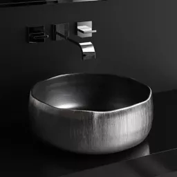 КЕРАМИЧЕСКАЯ РАКОВИНА GLASS DESIGN MODE LUX, GUNMETAL/SILVER (MODE40GMBZ)
