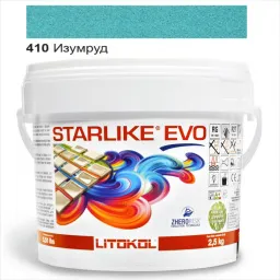ЭПОКСИДНАЯ ЗАТИРКА LITOKOL STARLIKE EVO 410 ИЗУМРУД (БИРЮЗОВАЯ) 2,5 КГ (STEVOVSM02.5)