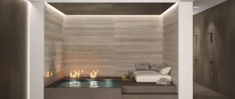 FMG MARMI MAXFINE TRAVERTINO CLASSICO LUCIDATO L315328MF6 150X300