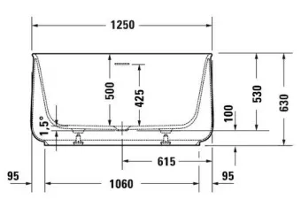 ВАННА КАМЕННАЯ DURAVIT ZENCHA 125Х125 СМ, БЕЛАЯ (700464000000000)