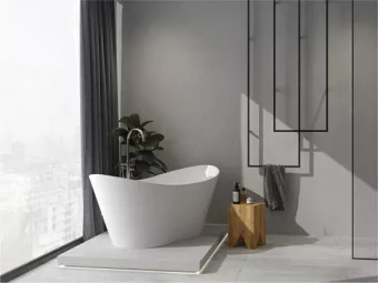 ВАННА ОТДЕЛЬНОСТОЯЩАЯ КАМЕННАЯ MIRAGGIO FLORIDA 180X75 СМ, БЕЛАЯ (0000271)