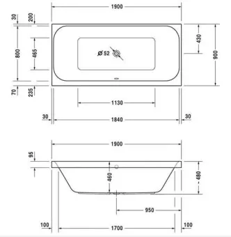 ВАННА АКРИЛОВАЯ DURAVIT HAPPY D.2 190Х90 СМ(700315000000000)