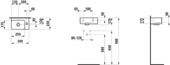 КЕРАМИЧЕСКАЯ МИНИ-РАКОВИНА 34 СМ LAUFEN VAL, БЕЛЫЙ МАТОВЫЙ (H8152807571061)
