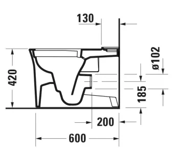УНИТАЗ ПОДВЕСНОЙ DURAVIT WHITE TULIP, БЕЛЫЙ (2576090000)