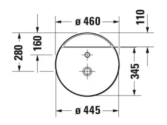 РАКОВИНА 46Х46 СМ DURAVIT BENTO STARCK BOX, БЕЛЫЙ (2380462041)