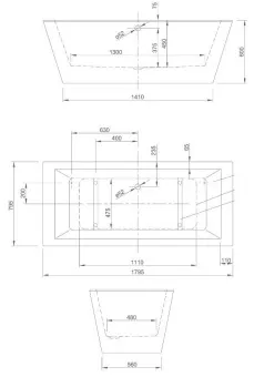 ВАННА АКРИЛОВАЯ KNIEF CULTURE 180X80 СМ (0100-068)