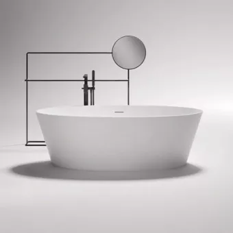 ВАННА КАМЕННАЯ GRUPPO TREESSE ALMA 175Х80 СМ, БЕЛАЯ МАТОВЫЙ (V015BO)