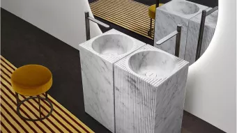 НАПОЛЬНАЯ РАКОВИНА ANTONIO LUPI CONTROVERSO, БЕЛЫЙ (CONTROVERSO MARMO CARRARA)