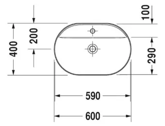 РАКОВИНА 60Х40 СМ DURAVIT LUV, БЕЛО-СЕРЫЙ (0380602300)
