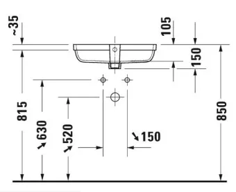 РАКОВИНА 48Х32 СМ DURAVIT QATEGO, БЕЛЫЙ (0398480028)