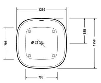 ВАННА КАМЕННАЯ DURAVIT ZENCHA 125Х125 СМ, БЕЛАЯ (700464000000000)