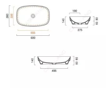КЕРАМИЧЕСКАЯ РАКОВИНА 60 СМ CATALANO GREEN LUX, БЕЛАЯ МАТОВАЯ (160AGRLXBM)