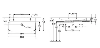 РАКОВИНА НАКЛАДНАЯ 100Х47 VILLEROY&BOCH FINION, WHITE ALPIN (41681LR1)