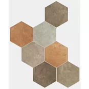 CIR ESAGONA RIABITA MIX NATURAL 24x27.7