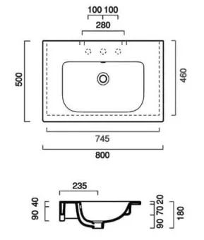 КЕРАМИЧЕСКАЯ РАКОВИНА 80 СМ CATALANO SFERA (180SFN00)