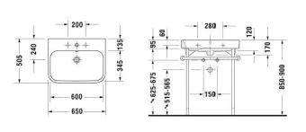 КЕРАМИЧЕСКАЯ РАКОВИНА 65 СМ DURAVIT HAPPY D.2 (2318650000)