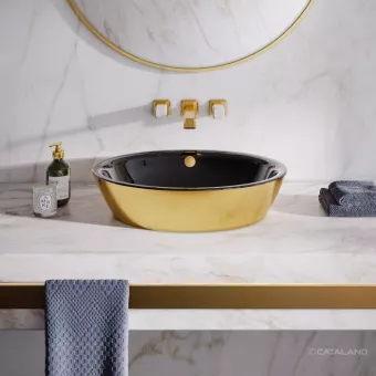 КЕРАМИЧЕСКАЯ РАКОВИНА 60 СМ CATALANO GOLD&SILVER, GOLD/BLACK (160VLNNO)