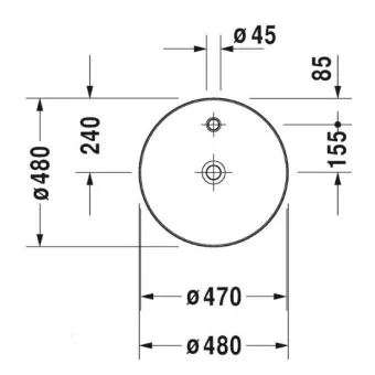 РАКОВИНА 48 СМ DURAVIT CAPE COD, БЕЛЫЙ МАТОВЫЙ (2328483200)