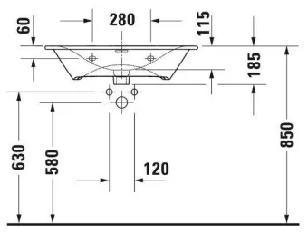 РАКОВИНА 73Х49 СМ DURAVIT VIU, БЕЛЫЙ (2344730000)