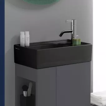 КЕРАМИЧЕСКАЯ РАКОВИНА 46 СМ LAUFEN KARTELL, ЧЕРНЫЙ ГЛЯНЦЕВЫЙ (H8153340201111)