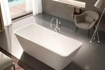 ВАННА КАМЕННАЯ GRUPPO TREESSE VIVA 165Х70 СМ, БЕЛАЯ (V286BL)