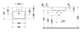 КЕРАМИЧЕСКАЯ РАКОВИНА 55 СМ DURAVIT VERO AIR (0382550000)