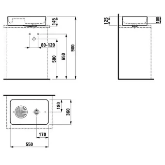 КЕРАМИЧЕСКАЯ РАКОВИНА 55 СМ LAUFEN VAL, БЕЛЫЙ (H8122820001091)