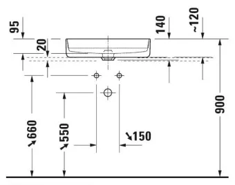 РАКОВИНА 55Х46 СМ DURAVIT BENTO STARCK BOX, БЕЛЫЙ (2381552071)
