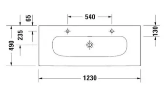 РАКОВИНА 123Х49 СМ DURAVIT VIU, БЕЛЫЙ (2344120024)