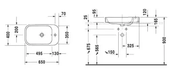 КЕРАМИЧЕСКАЯ РАКОВИНА 65 СМ DURAVIT HAPPY D.2 (2317650000)