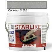 LITOKOL STARLIKE CLASSIC C.220 СИЛЬВЕР 5 кг ЭПОКСИДНАЯ ЗАТИРКА STRSLV0005