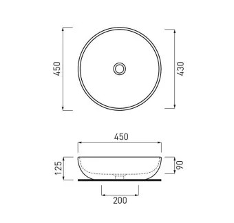 КЕРАМИЧЕСКАЯ РАКОВИНА 45 СМ CIELO SHUI, БЕЛЫЙ (SHBA45-BIANCO)