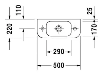 РАКОВИНА 50Х22 СМ DURAVIT HAPPY D.2, БЕЛЫЙ (0711500008)