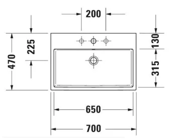 РАКОВИНА 70Х47 СМ DURAVIT VERO AIR, БЕЛЫЙ (2350700000)