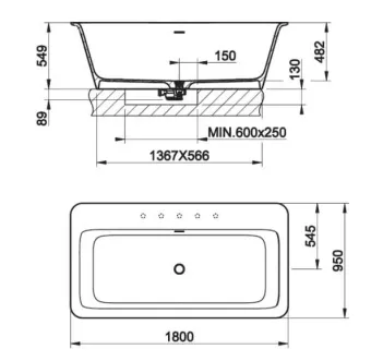 ВАННА GESSI RETTANGOLO (37592)