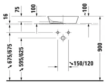 РАКОВИНА 43Х43 СМ DURAVIT CAPE COD, БЕЛЫЙ МАТОВЫЙ (2328433200)