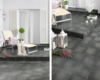 PARADYZ KLINKIER SEMIR GRAFIT STOPNICA RYFLOWANA PROSTA STRUKTURALNA 30x30