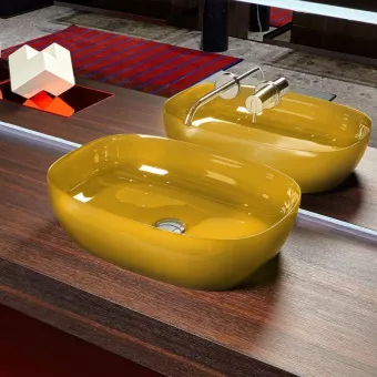 РАКОВИНА НАКЛАДНАЯ 60 СМ ANTONIO LUPI SENSO, ЖЕЛТЫЙ (SENSOC AMBRA)