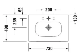 РАКОВИНА 73Х49 СМ DURAVIT VIU, БЕЛЫЙ (2344730000)