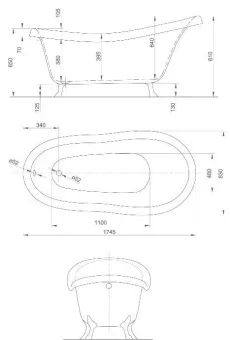 ВАННА АКРИЛОВАЯ KNIEF VICTORIAN 175X83 СМ (0100-061)