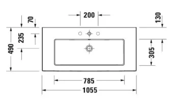 РАКОВИНА 105Х49 СМ DURAVIT WHITE TULIP, БЕЛЫЙ (2363100000)