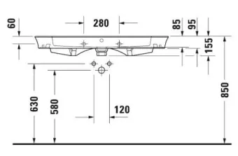 РАКОВИНА 105Х49 СМ DURAVIT WHITE TULIP, БЕЛЫЙ (2363100000)