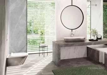 КЕРАМИЧЕСКАЯ РАКОВИНА 80 СМ CATALANO GOLD&SILVER, SILVER/WHITE (180APGRLXBA)