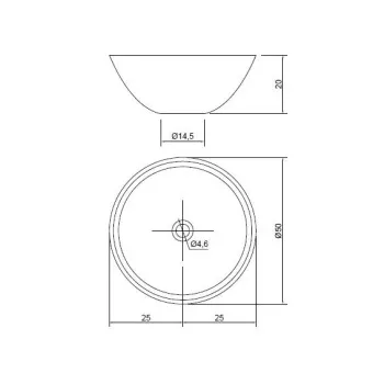 РАКОВИНА НАКЛАДНАЯ 50 СМ ANTONIO LUPI SERVOTONDO, БЕЛЫЙ (TONDOMOOD BIANCO)