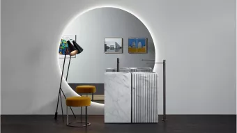 НАПОЛЬНАЯ РАКОВИНА ANTONIO LUPI CONTROVERSO, БЕЛЫЙ (CONTROVERSO MARMO CARRARA)