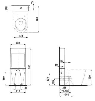 НАПОЛЬНЫЙ БЕЗОБОДКОВЫЙ УНИТАЗ LAUFEN KARTELL, БЕЛЫЙ (H8233370000001)