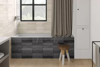 PIEMME VALENTINO FRAGMENTS MAIOLICA CHARCOAL NAT 1749 7.5X30