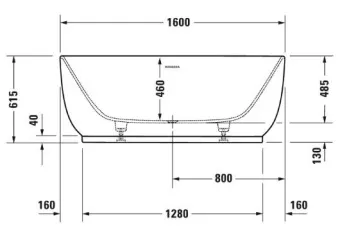 ВАННА КАМЕННАЯ DURAVIT LUV 160Х75 СМ, БЕЛАЯ (700461000000000)